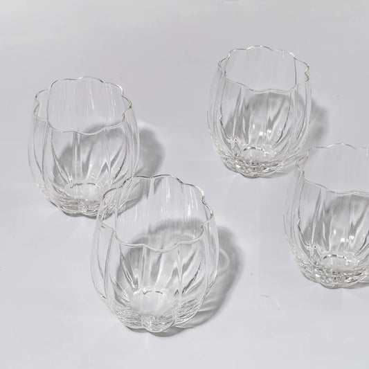Petal Stemless Glass Clear S/4