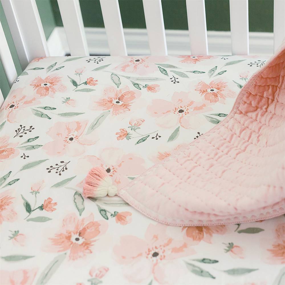 Crane Baby Cot Fitted Sheet Parker Floral