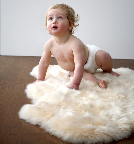 Infant Long Wool Sheepskin Bone
