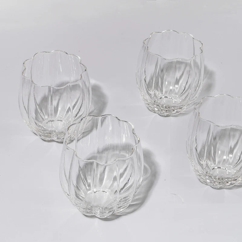 Petal Stemless Glass Clear S/4